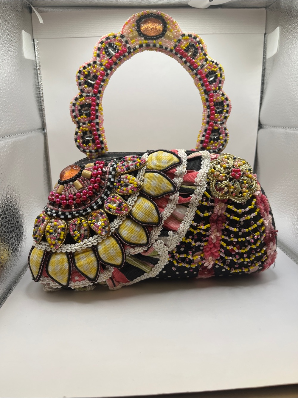 Mary Frances Beaded Floral Embellished Women’s Handbag